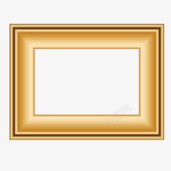 金色质感木质放大框相框素材