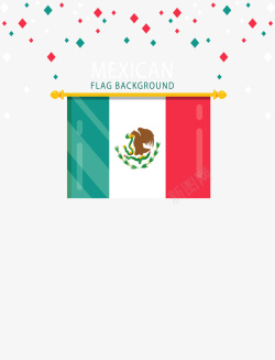 彩色几何花纹墨西哥国旗矢量图素材