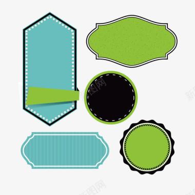 蓝色绿色装饰dm图标图标