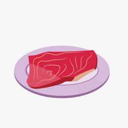 手绘猪肉瘦肉矢量图素材