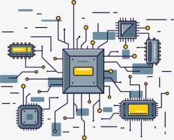 处理器中央处理器矢量图高清图片