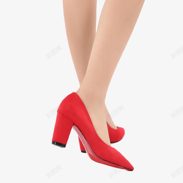 一双高跟鞋png免抠素材_88icon https://88icon.com 产品实物 女鞋 红色 绒面