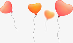 情人节多彩爱心气球素材