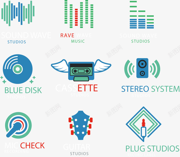 手绘音乐图标扁平矢量图ai免抠素材_88icon https://88icon.com 图标 手绘 音乐 矢量图