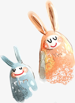 可爱手绘兔子素材