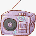 粉笔涂鸦素材收音机图标图标