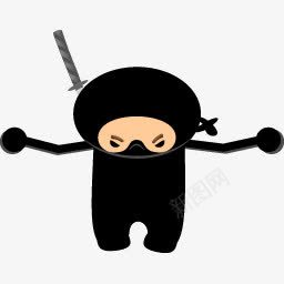 忍者杀手刀黑色的ninjaicons图标图标