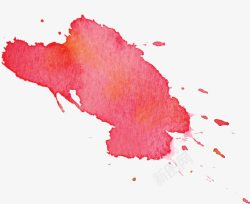 红色靓丽水彩喷墨素材