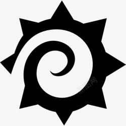 巴西符号太阳的螺旋形状图标高清图片