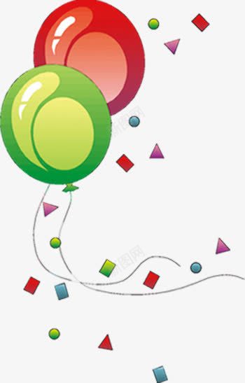 彩色手绘可爱气球几何图形png免抠素材_88icon https://88icon.com 几何图形 可爱 彩色 气球