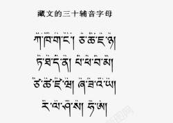 藏文三十辅音字母素材