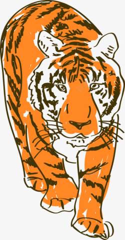 手绘卡通老虎素材