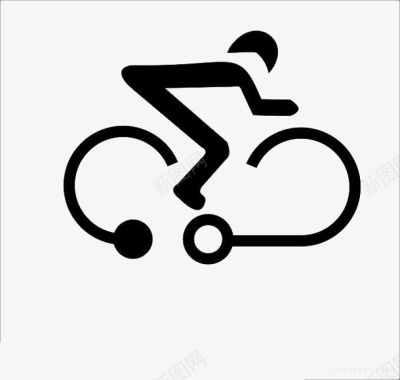 骑自行车简笔画图标图标
