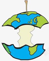 地球png免抠素材_88icon https://88icon.com 保护地球 保护环境 地球 苹果核形地球