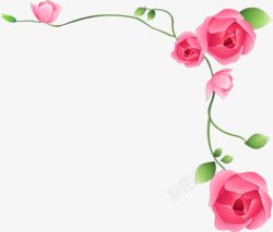 粉色手绘玫瑰花苞素材