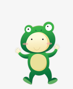 绿色小青蛙拟人矢量图素材