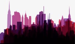 紫色城市虚影海报背景素材