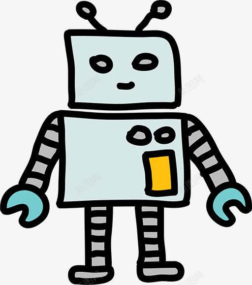 卡通机器人png免抠素材_88icon https://88icon.com robot 一个机器人 卡通 机器人 灰色 灰蓝色机器人 蓝色