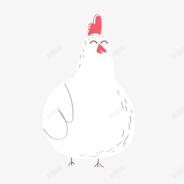 白色卡通母鸡png免抠素材_88icon https://88icon.com 卡通动物 卡通母鸡 白色母鸡 背景装饰