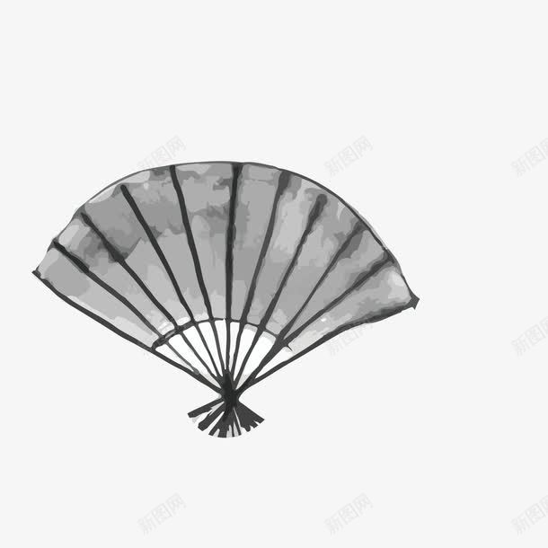 黑白水墨装饰折扇png免抠素材_88icon https://88icon.com 折扇 折扇矢量 水墨 矢量水墨 装饰 装饰矢量 黑白 黑白水墨