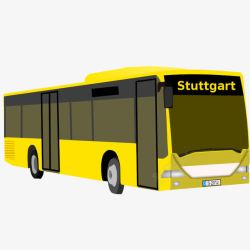 黄色的长公交车素材