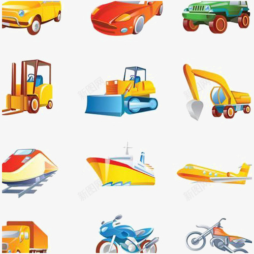 现代代步工具png免抠素材_88icon https://88icon.com 交通工具 摩托车 汽车 海陆空 高铁