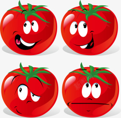 西红柿表情矢量图素材