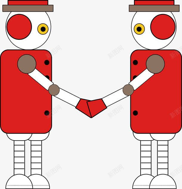 握手机器人png免抠素材_88icon https://88icon.com 卡通 握手 机器人