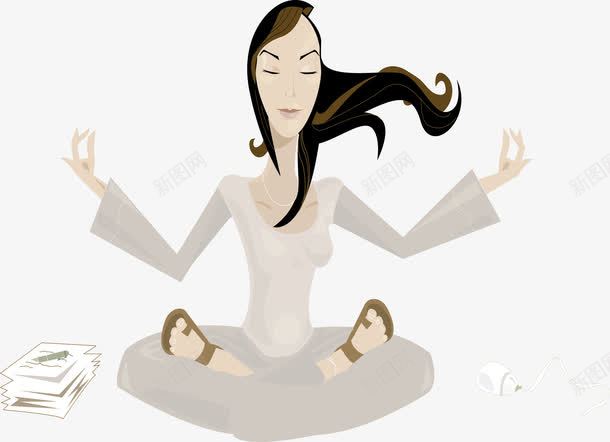 锻炼瑜伽png免抠素材_88icon https://88icon.com 休息 健身 女道士 小道士 打坐 打坐小人 瑜伽 道术 锻炼身体