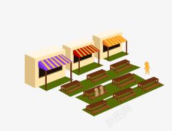 大排档桌椅素材