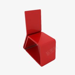 红色高脚塑料凳子素材