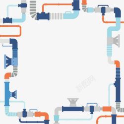 矢量水管边框卡通水管边框高清图片