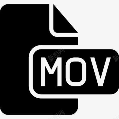 MOV黑色固体界面符号文件型图标图标