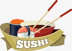 寿司和鱼子酱矢量图素材