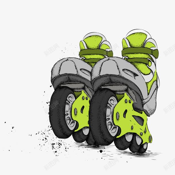 绿色轮滑鞋png免抠素材_88icon https://88icon.com 绿色 轮滑 轮滑鞋 鞋
