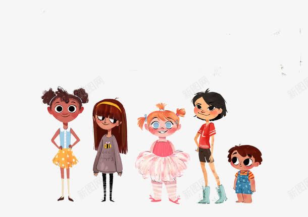 五个女孩小朋友png免抠素材_88icon https://88icon.com 儿童插画 卡通 卡通元素 女孩 小朋友 故事插画