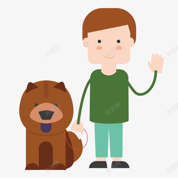卡通遛狗小男孩png免抠素材_88icon https://88icon.com 小狗 小男孩 遛狗人物