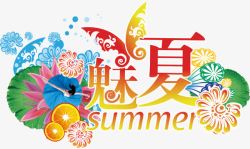 夏日海报创意字体合成效果素材