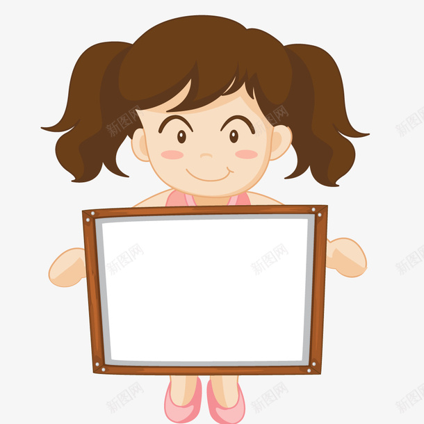拿着画板的卡通女孩png免抠素材_88icon https://88icon.com 人物 人物装饰 卡通女孩 女孩 手绘女孩 白板