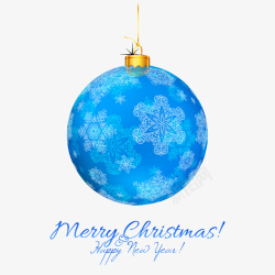 蓝色雪花纹圣诞吊球矢量图素材