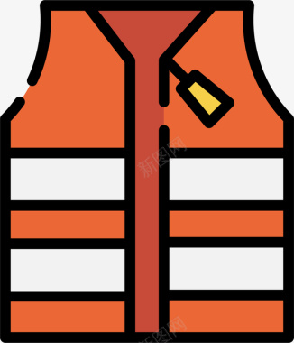 救助援手扁平风卡通安全救生衣图标矢量图图标