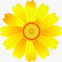 黄色卡通精美花朵春天素材