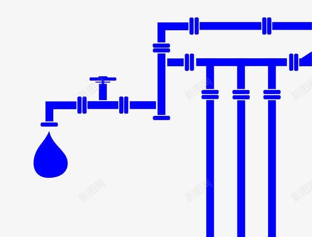 手绘蓝色排水管道png免抠素材_88icon https://88icon.com 手绘 排水 排水管 管道 蓝色