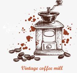 仿古咖啡机咖啡机矢量图高清图片