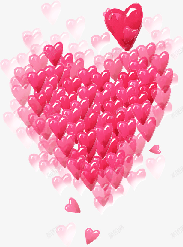 粉色爱心拼凑大爱心png免抠素材_88icon https://88icon.com 大爱心 浪漫 爱心拼凑 粉色