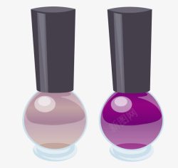 紫色时尚圆形指甲油瓶素材