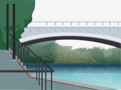 小桥流水矢量图素材