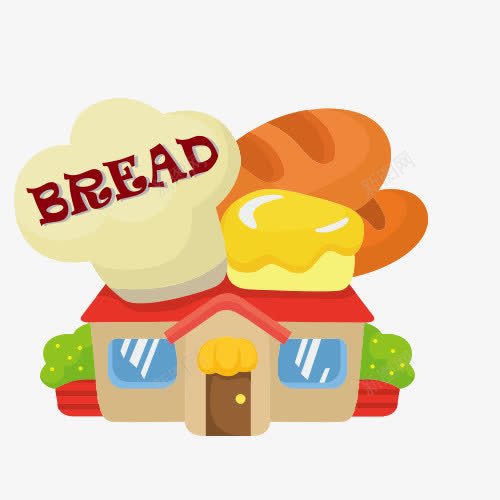 面包房png免抠素材_88icon https://88icon.com bread 卡通屋 早餐店