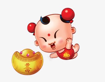 男娃psd免抠素材_88icon https://88icon.com 元素 卡通 接福 新年 福娃 迎春