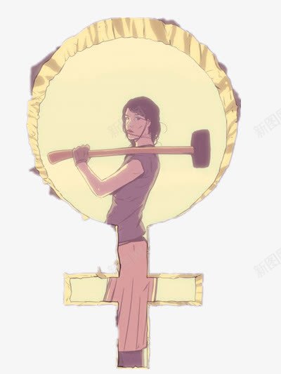 信仰png免抠素材_88icon https://88icon.com 十字架 女工 女权 插画